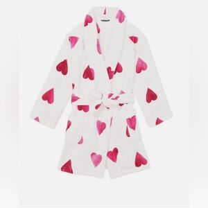 RARE Victoria’s Secret VS Valentines Pink & Red Heart ❤️ Short Cozy Robe M/L NWT